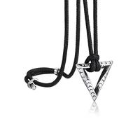 Bandmax Collier Rune Viking Acier Inoxydable Étanche pour Homme et Femme | Pendentif Möbius de Triangle Inversé/Infini/Anneau - Pendentif Amulette Nordique avec Corde en Cire (Ajustable de 46-81cm)