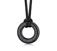 Bandmax Collier Rune Viking Acier Inoxydable Étanche pour Homme et Femme | Pendentif Möbius de Triangle Inversé/Infini/Anneau - Pendentif Amulette Nordique avec Corde en Cire (Ajustable de 46-81cm)
