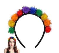 Bandons, bandeau à balle floue | Heaves de boule arc-en-drôles doux,Ornement de cheveux habiller les cheveux, la coiffe de mode cosplay pour les fournitures d'anniversaire de vacances