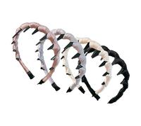 Bandons De Mode Pour Femmes, Confortable Et Sans Glissement, 15 Cm / 5,91 Pouces, Bandeau De Perle De Perle De Crâne Rétro Haut, Artificiel Band De Cheveux, Applications Multiples, Pour Les Fêtes D'an