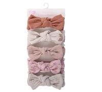 Bandons des bandeaux pour les bébés filles, les nœuds de petite fille et les bandeaux, Bandeau de petite fille avec des arcs, Accessoires de cheveux enveloppe de tête 18x3,5 cm, ensemble de 5 bandes d