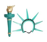 Bandons D'Halloween Pour Femmes - Costume Lady Libertys Avec Couronne Et Torche | Statue Adulte De La Couronne De libertys Et Torche | hoop De Cheveux Légers | Goddess Cosplay Headpiece | Accessoires