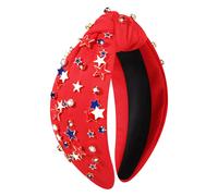 Bandons du 4 juillet pour les femmes American Flag Bandle Patriotic Red Blue Blanc Star Noute de bande noue en ruine embelli