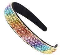 Bandons scintillants pour les filles 5x1 pouces colorés Bling Rhinaist Bandband confortable et non glissant le bandeau arc-en-ciel pour filles