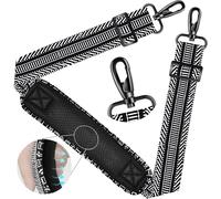 Bandoulière 59"" Sangle de Sac Universelle avec Coussinet Respirant Fixe Ultra-épais Bandoulière pour Sac d'ordinateur Portable Sac de Sport à bandoulière et Plus -Jacquard Blanc Noir.[G648] Blanc