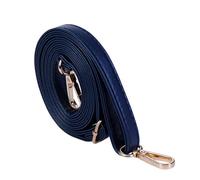 Bandoulière de rechange en cuir synthétique avec crochets - 140 cm - Large bandoulière assortie pour sac à bandoulière, bleu marine, Gold button