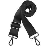 Bandoulière de Remplacement Réglable 3,8 cm pour Sac, Sangle Noire 80-140 cm avec Mousquetons Gris Canon, pour Sac Ordinateur, Sac Messager, Mallette, Sacs de Voyage