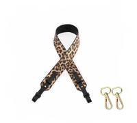 Bandoulière en cuir - 3,8 cm de large - Universelle - Longue sangle réglable - 90 à 100 cm - Sangle de rechange - Pour instruments, bandes - Accessoire de bricolage - Avec boucle en métal - Léopard