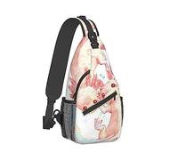 bandoulière pour hommes sac à bandoulière durable pliable sac à bandoulière adorable Axolotl White Art dos polyvalent antivol avec bandoulière réglable