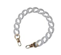 Bandoulière pour sac à bandoulière, Sac à main en résine couleur bonbon, ultra chic et facile assortir, avec bandoulière mate chaîne, idéal for une soirée élégante ou un porté(White,45cm)