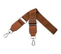 Bandouliere pour Sac à Main Banane Femme Réglable Sangles de Sacs avec Mousqueton Argent 3.8cm Larges Lanière avec Cuir pour Crossbody DIY Accessoires, Marron， U2-19