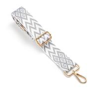 Bandoulière pour Sac à Main, Lanière Sangle pour Sac Banane- 3,8cm De Large Sangle Sac Bandouliere pour Sacoche Femme Sacs Accessoires De Bricolage, Sac Marin Scolaires Mallette，Blanc/Gris