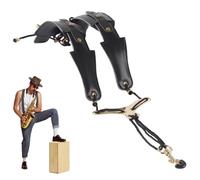Bandoulière pour saxophone - cuir PU, harnais pour saxophone, à porter sans effort | adhérence sûre, rembourrage en cuir de saxophone, bandoulière, avec doublure rembourrée confortable, boucle