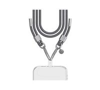 Bandoulière pour Smartphone Universel Double Accroche avec Système de Fixation Gris
