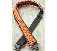 Bandoulière réglable pour fusil, faite main, Paracorde 550 avec pivots, noir/orange