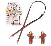 Bandoulière Sangle, 95-125cm Cuir Véritable Sangle de Remplacement avec 2 Adaptateurs Sans Poinçon Sangle de Rechange Réglable pour Bourse Portefeuille (Marron)