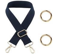 Bandoulière Solide Bleu Foncé avec 2 Anneaux en Métal Doré de 19 mm - Réglable, Simple et Élégante - Accessoires pour Sacs