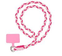 Bandoulière Universelle pour Smartphone, Cordon Tressé Mains Libres avec Patch - Blanc Rose - E.F.Connection