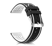 Bands de montre en silicone Modèle de remplacement de remplacement de la montre en caoutchouc 20 mm 22 mm 24 mm 26 mm Ligne imperméable Bicolore Silver Buckle pour hommes et femmes