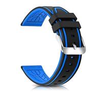 Bands de montre en silicone Modèle de remplacement de remplacement de la montre en caoutchouc 20 mm 22 mm 24 mm 26 mm Ligne imperméable Bicolore Silver Buckle pour hommes et femmes