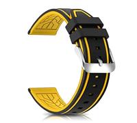 Bands de montre en silicone Modèle de remplacement de remplacement de la montre en caoutchouc 20 mm 22 mm 24 mm 26 mm Ligne imperméable Bicolore Silver Buckle pour hommes et femmes