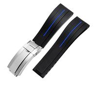 Bands de montres en silicone en caoutchouc à extrémité plate 21 mm 21 mm pour toute marque de marque de boucle pliante en acier inoxydable STRAP SPORTS (COULEUR: Ferme d'or de 10 mm, taille: 21