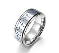 Banemi Bague Biker Homme Acier Inoxydable Bague Amour Argent Script Viking Taille de Bague 54