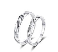 Banemi Bague Fiançailles Argent, Bague Amitié Femme Flots Argent 925 avec Rond Moissanite Taille 50