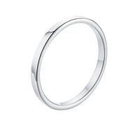 Banemi Bague Fiançailles Couple Acier Inoxydable Bague d'Amitié Argent Bague Fine Simple Bague Taille 51.5