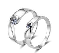 Banemi Bague Gothic, Argent Bague Amitié Femme avec Une Moissanite de 0,1 CT Argent 925 Taille 50
