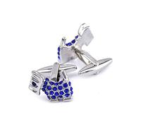Banemi Boutons de Manchette Homme, Boutons de Manchette Mariage Chien Zircon Cubique Argent Ensembles pour Les Affaires de Mariage 1.8CM