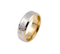 Banemi Couple Bague Personalisé Acier Inoxydable Bague Amour Or Argent Amour pour Toujours Brillant Taille de Bague 56.5
