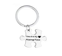 Banemi Porte Clé Coeur Porte-Clé Plate Puzzle Tag Gravé «Tu ES Ma Pièce Manquante» Cadeau Femme