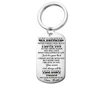 Banemi Porte Clé Homme Porte-Clé Coeur Plaque d'Identification Gravée «La Meilleure Chose» Cadeau Fille