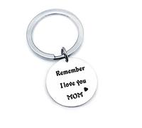 Banemi Porte Clé Moto Porte Clef Mignon Étiquette Ronde Gravée «Souviens-Toi Que Je t'aime Maman» Cadeau Humour