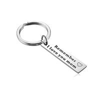 Banemi Porte Clef Mignon Porte-Clefs Moto Gravé «Souviens-Toi Que Je t'aime Maman» Cadeau Copine