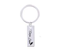 Banemi Porte Clef Voiture Porte Clefs Plate Plaque d'Identification Gravure «Carpe Diem» Plume Cadeau Enfant