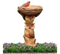Bañera Para Pájaros De Jardín - De Résine Avec Diseño De Búho Imperméable | Bebedero Décoratif Résistant Au Sol Para Patio Exterior