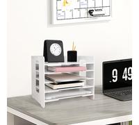 Banette de Rangement Bureau, Support de Rangement Bac à Courrier Plateaux de Classement de Fichier Bureau Maison et École, 33,5 x 25,5 x 28 cm - 5 Couches - Blanc(1PC)