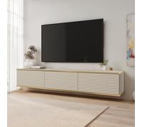 Banff TV175 MDF - Armoire TV, Beige Mat/chêne Artisan, Largeur 175 cm, Hauteur 30 cm, Profondeur 32 cm
