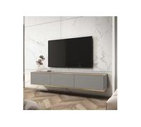 Banff TV175 MDF - meuble TV, gris mat / chêne artisan, largeur 175 cm, hauteur 30 cm, profondeur 32 cm