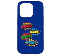 Bang Boom Wham Pow Comic Pop Art Super Hero Sound Word Design Coque pour iPhone 15 Pro