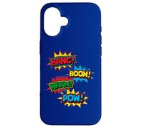 Bang Boom Wham Pow Comic Pop Art Super Hero Sound Word Design Coque pour iPhone 16