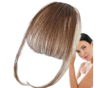 Bang Clip In Hair Extensions - On Air Bangs Human Extensions, Natural Looking Fringe Hairpiece, Lightweight Styling Solution, Seamless Blend Accessory | French Fake For Women, Parties, Daily Wear