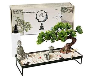 BangBangDa Décoration de méditation Japonaise - Bonsaï pour Bureau - Décoration de Table en Sable de Bouddha - Cadeau pour Femme, Homme, Amis