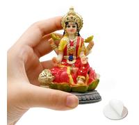 BangBangDa Lakshimi pour Tableau de Bord de Voiture - Cadeau d'anniversaire pour Indien de 7,4 cm de Haut, Statue Multicolore de la déesse hindoue Lord Lakshimi Idol - Figurine Laxmi Peinte à la Main
