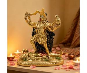 BangBangDa Statue de la déesse hindoue Kali - Dieu Indien décoratif - Idole Antique - Déesse Indienne du Temps et de la Mort Figurine Murti Pooja Puja Bouddha Temple Mandir Décor
