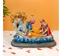 BangBangDa Statue du Dieu Hindou Vishnu - 21 cm de Long - Figurine de divinité hindoue Divine pour Le culte Spirituel pour la Maison, Le Bureau, Le Studio, l'hôtel, la décoration du Temple Mandir