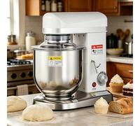 BANGBANGJI Batteur Mélangeur Commercial sur Socle, 500W Batteur sur Socle, 3 Vitesses Réglables, avec Bol INOX, Crochet Pétrin, Fouet & Batteur pour Boulangerie Pizzeria Restaurant 10L
