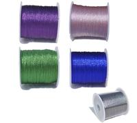 Bangbobi 5 Rouleaux de Fil pailleté, 250 m de Fil doré pour Le Bricolage, 0,4 mm x 50 m/Rouleau, Cordon pour la Fabrication de Bijoux, Colliers et Bracelets